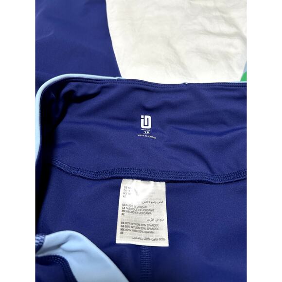 ID Ideology Womens Plus Size 1X Color Block 7/8 Legging Pants Blue Gym Yoga New - Picture 6 of 7